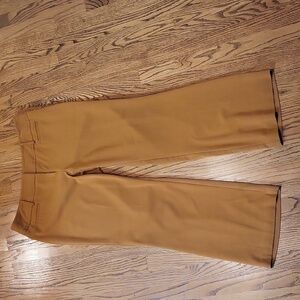 Apt 9 Modern Fit mustard Yellow trousers size 16 flat front wide leg